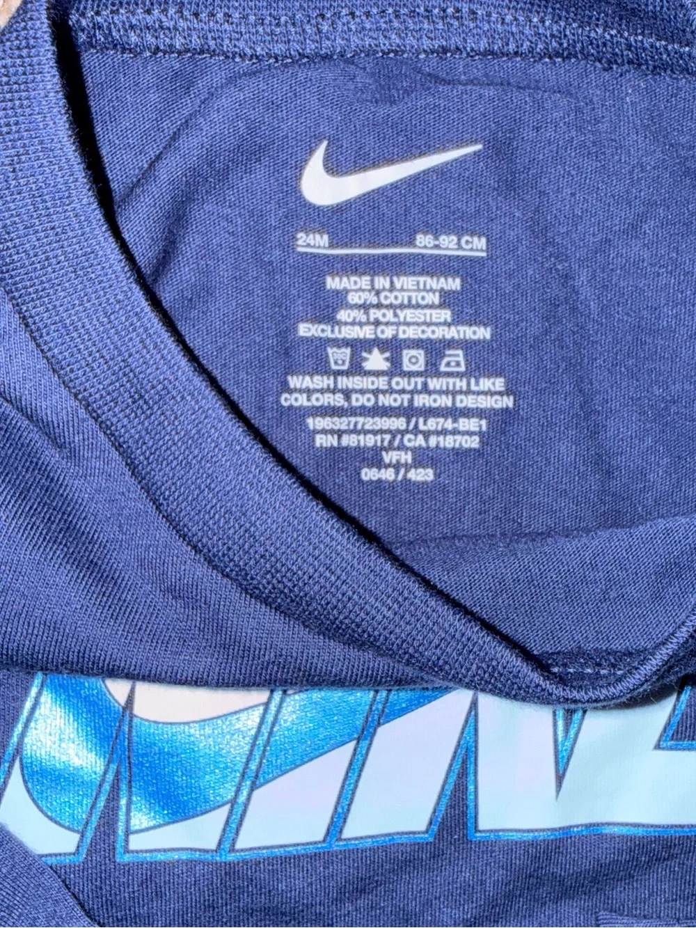 Nike Boys Long-Sleeve Navy Top with Bright Blue Jogger Pants